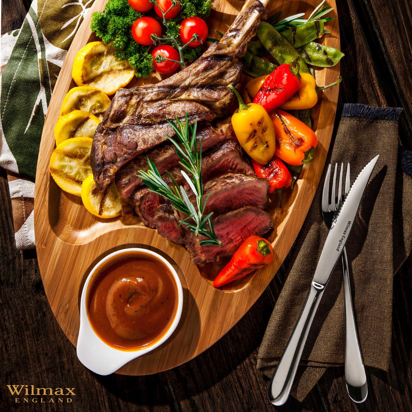 Bamboo 3-Section Serving Platter – 18” x 10” Divided Tray for Appetizers, BBQ, Sliders & Entertaining DC-Wilmax USA