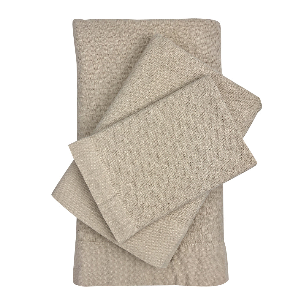 EcoGlow Turkish Cotton Towel Set – 3-Pack Bath & Hand Towels DC-SLATE + SALT