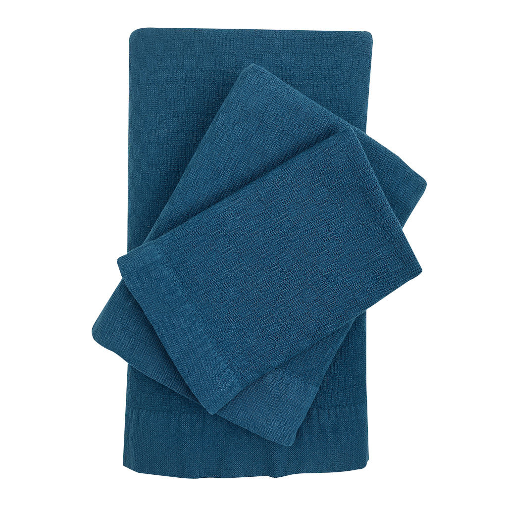 EcoGlow Turkish Cotton Towel Set – 3-Pack Bath & Hand Towels DC-SLATE + SALT