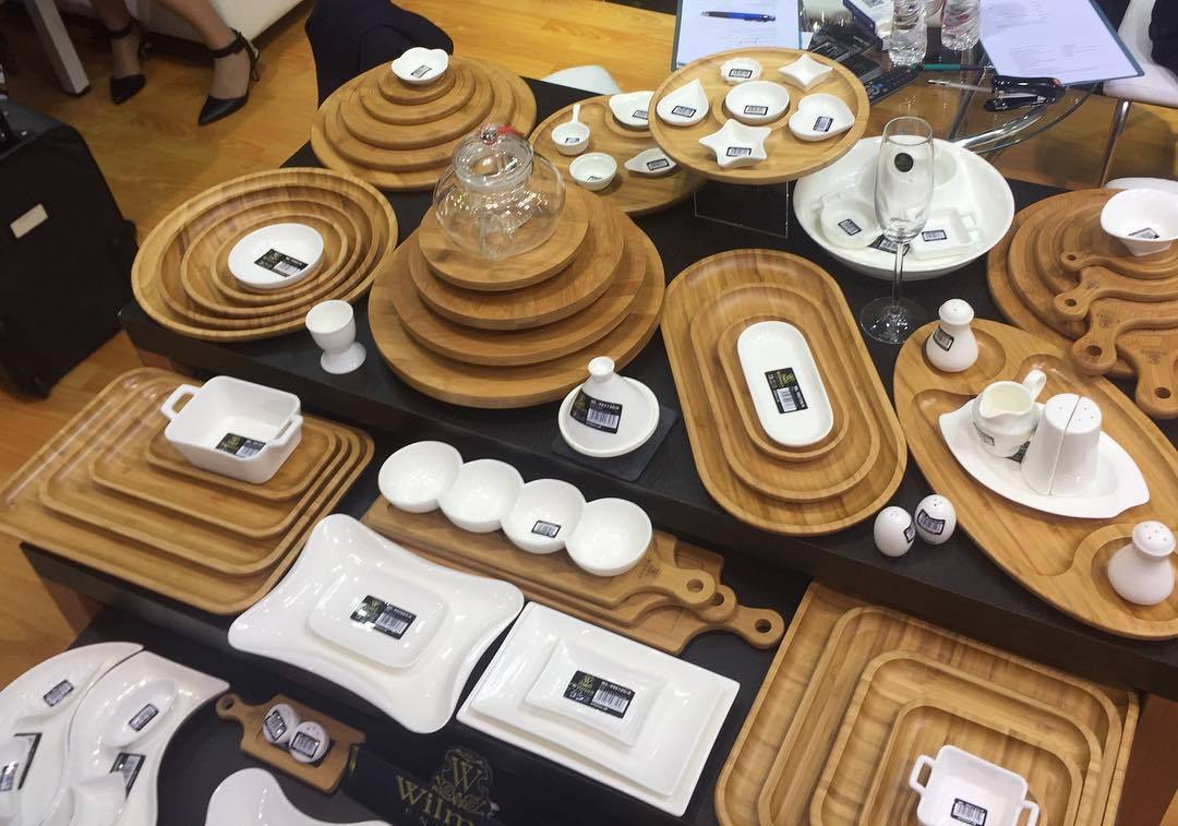 EcoGlow 2-Section Bamboo Platter – 10" Round Serving Tray DC-Wilmax USA