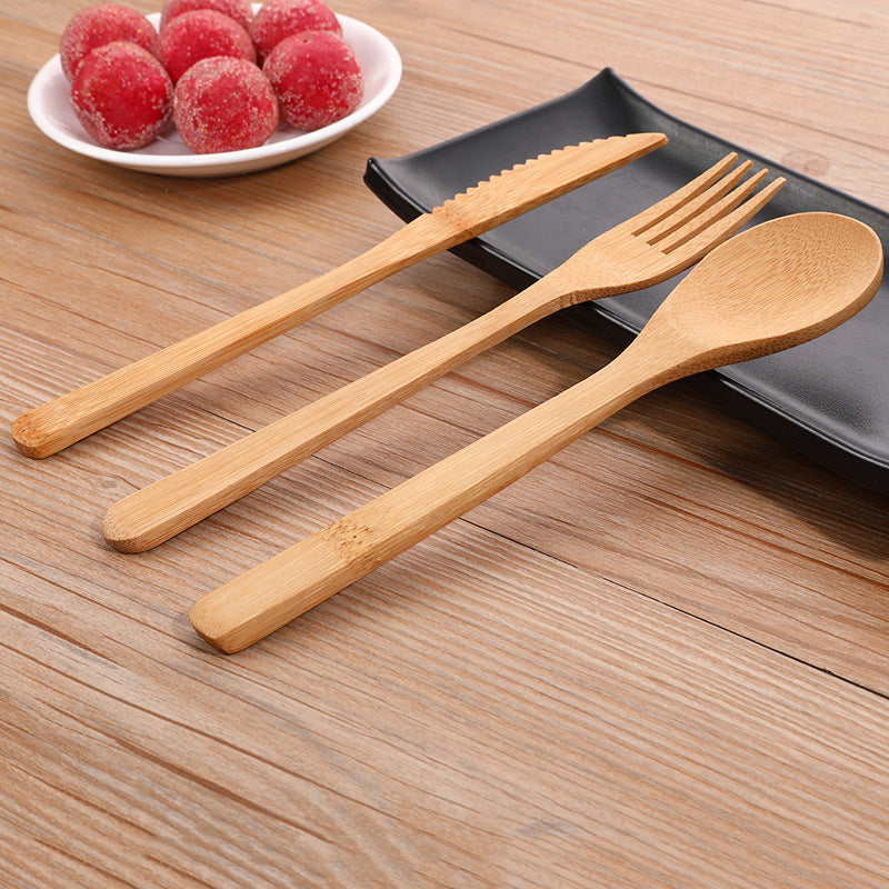 EcoGlow Bamboo Cutlery Set – Fork, Knife & Spoon (Reusable & Biodegradable) EcoGlow Home Living
