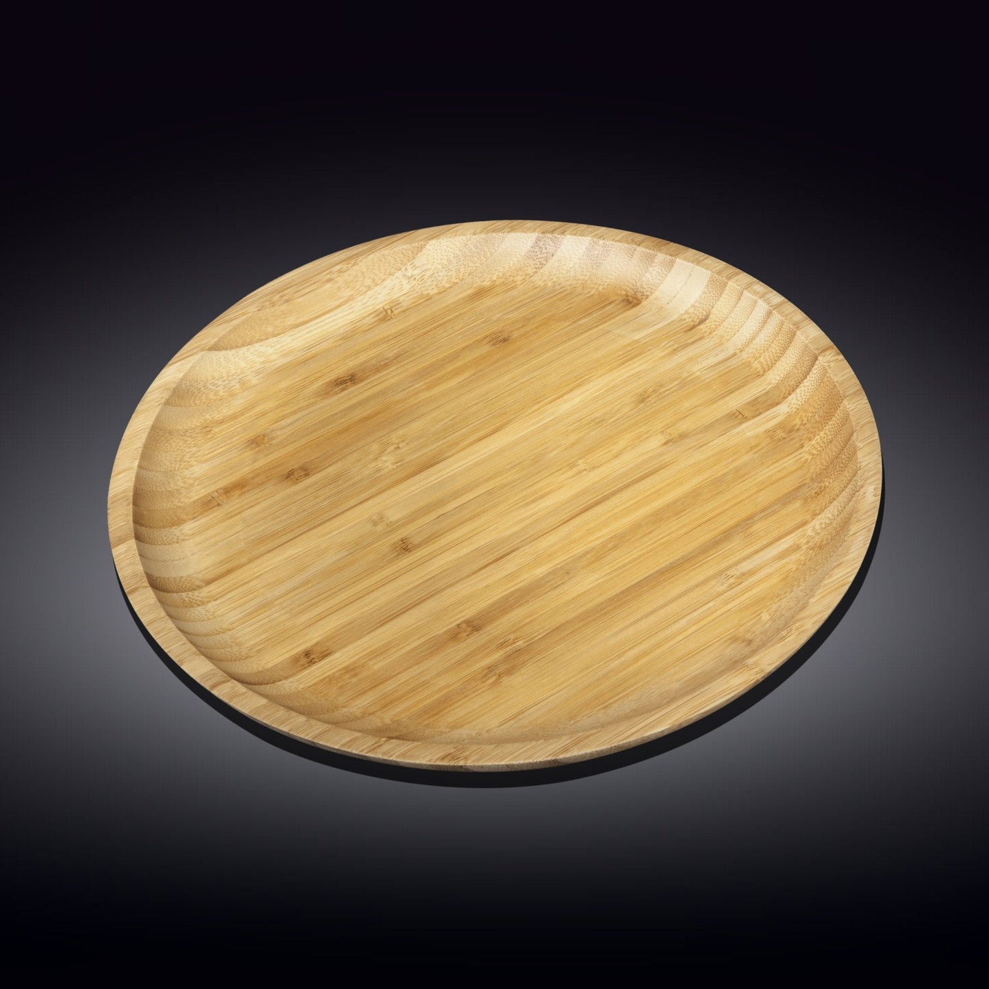 Bamboo Round Serving Platter – 14” Eco-Friendly Board for Pizza, BBQ, Steak & Entertaining DC-Wilmax USA