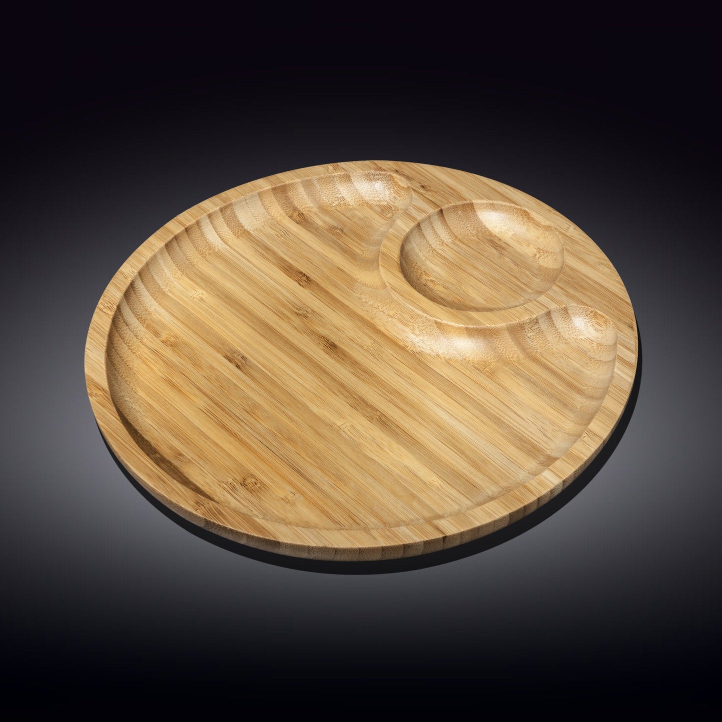 EcoGlow 2-Section Bamboo Platter – 10" Round Serving Tray DC-Wilmax USA