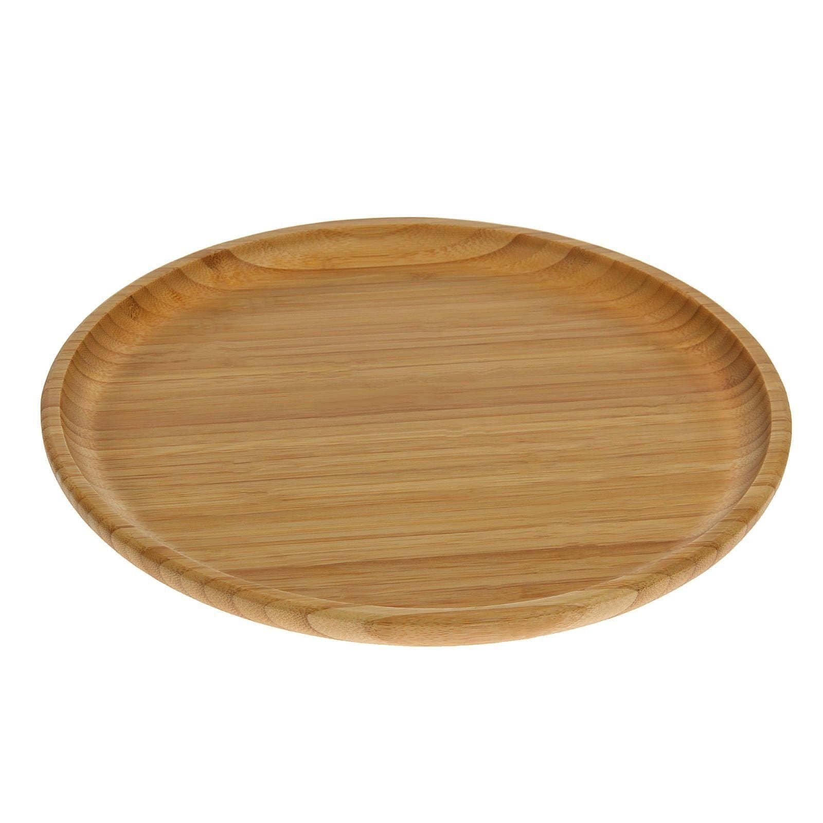 Bamboo Round Serving Platter – 14” Eco-Friendly Board for Pizza, BBQ, Steak & Entertaining DC-Wilmax USA