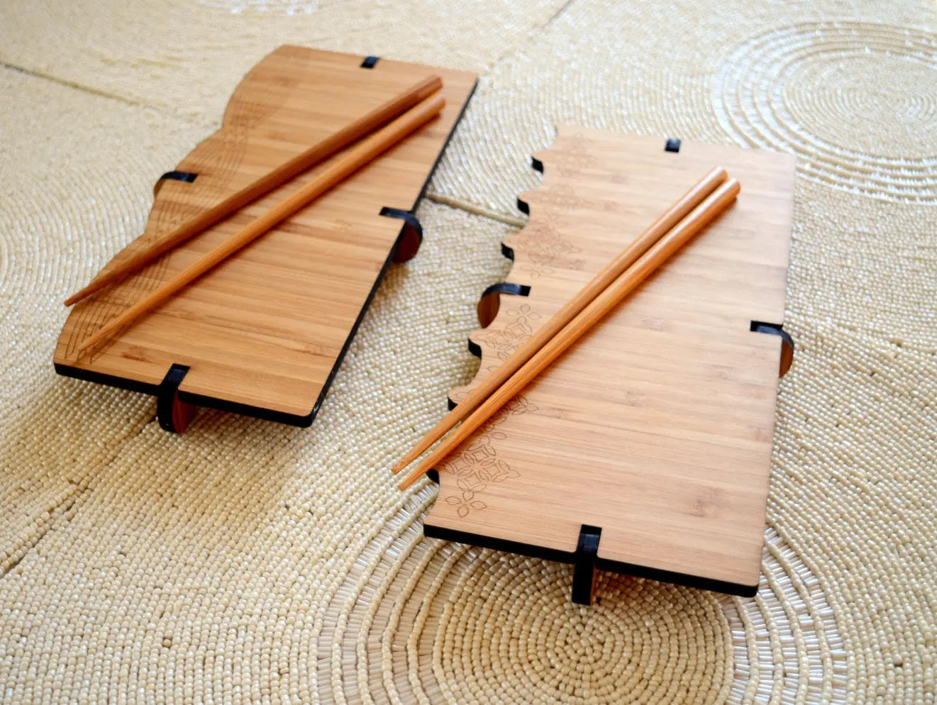 EcoGlow Bamboo Sushi Set – Sustainable Dining for Two or More DC-GioGio Design