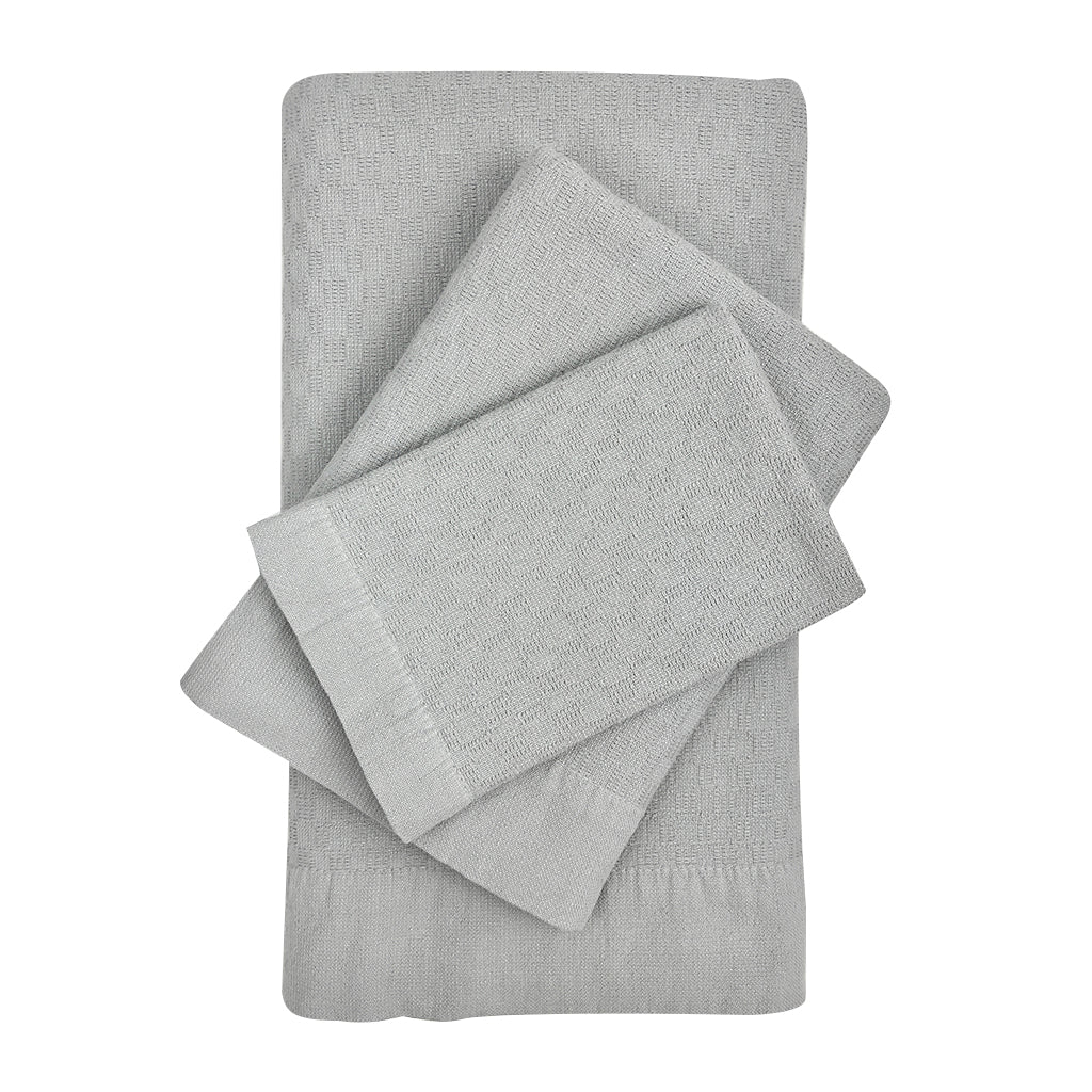 EcoGlow Turkish Cotton Towel Set – 3-Pack Bath & Hand Towels DC-SLATE + SALT