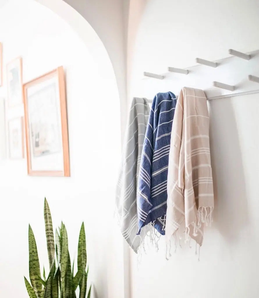 EcoGlow Classic Turkish Hand Towel – Premium Cotton Weave (Set of 2) DC-SLATE + SALT
