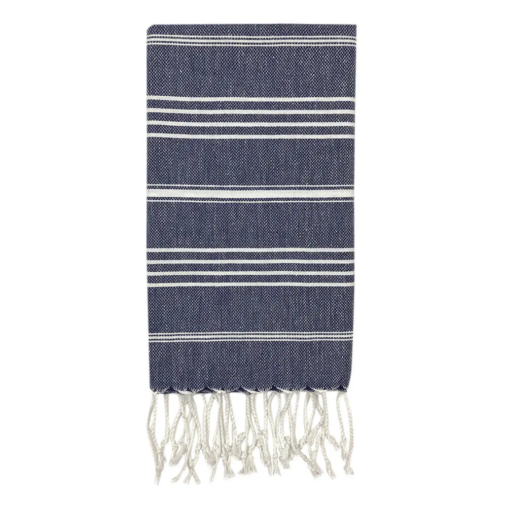 EcoGlow Classic Turkish Hand Towel – Premium Cotton Weave (Set of 2) DC-SLATE + SALT