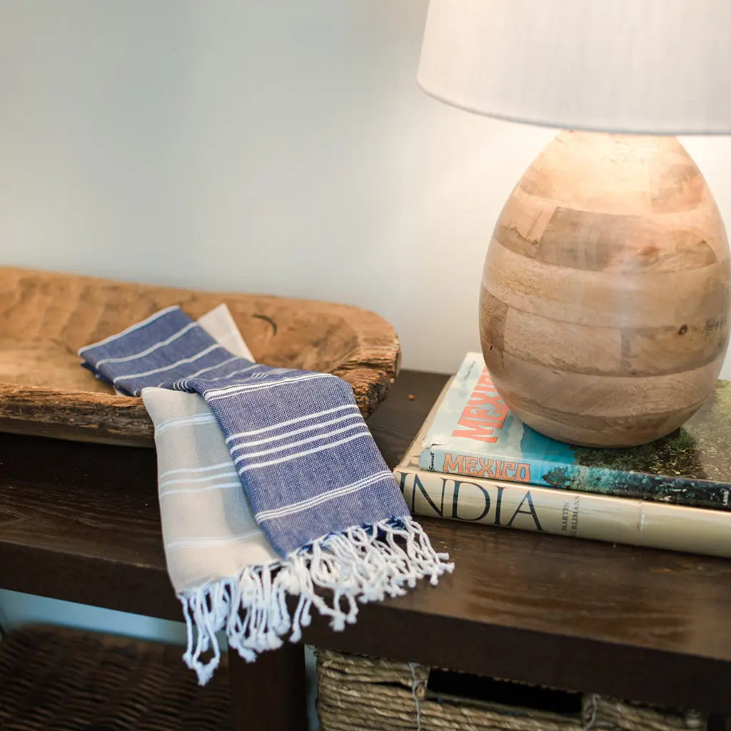 EcoGlow Classic Turkish Hand Towel – Premium Cotton Weave (Set of 2) DC-SLATE + SALT
