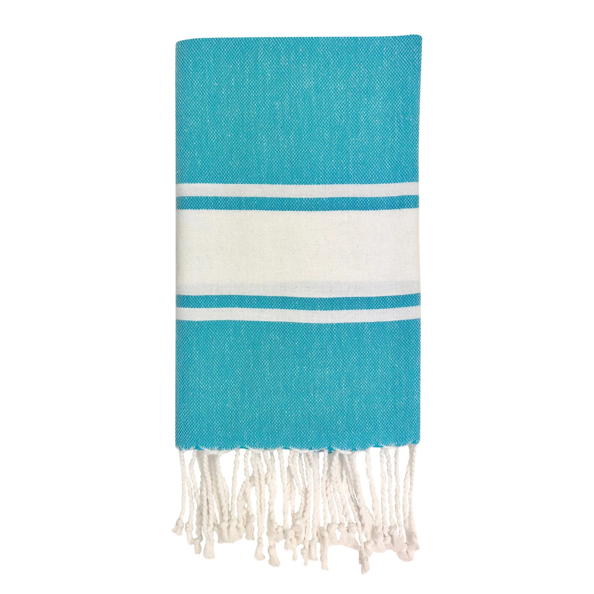 EcoGlow Essential Turkish Hand Towel – Striped Cotton Weave DC-SLATE + SALT